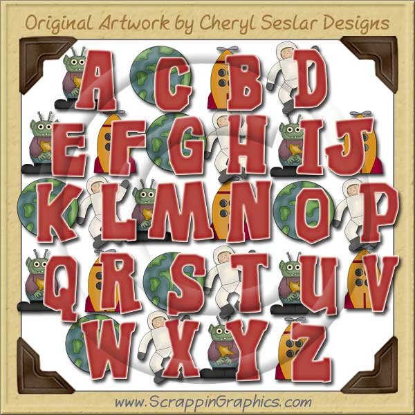 Space Traveler Alphabet & Numbers Clip Art Download - Click Image to Close