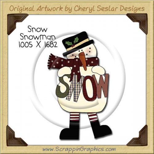 Snow Snowman Single Clip Art Graphic Download
