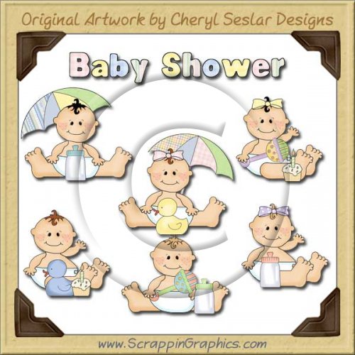 Sweet Baby Baby Shower Limited Pro Clip Art Graphics