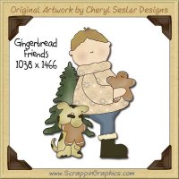Gingerbread Friends Single Graphics Clip Art Download