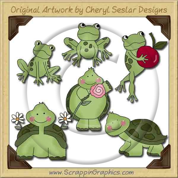 Turtles & Frogs Collection Graphics Clip Art Download - Click Image to Close