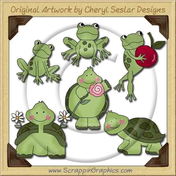 Turtles & Frogs Collection Graphics Clip Art Download - Click Image to Close