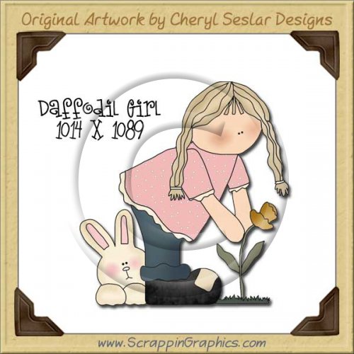 Daffodil Girl Single Graphics Clip Art Download