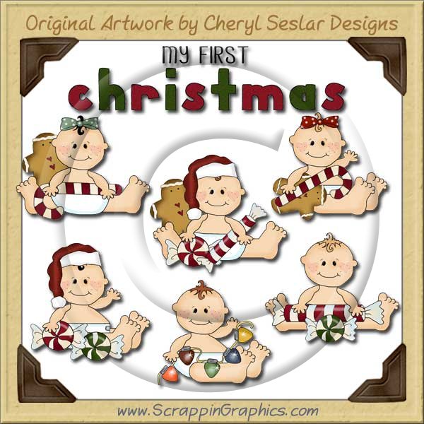 Sweet Baby First Christmas Limited Pro Clip Art Graphics - Click Image to Close