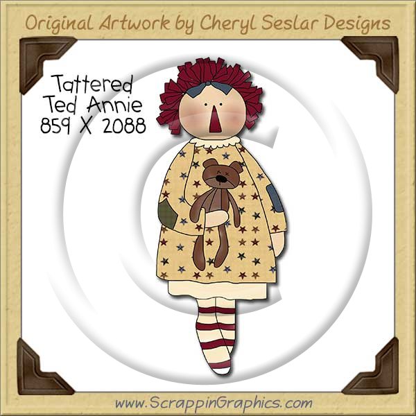 Tattered Ted Annie Single Clip Art Graphic Download - Click Image to Close