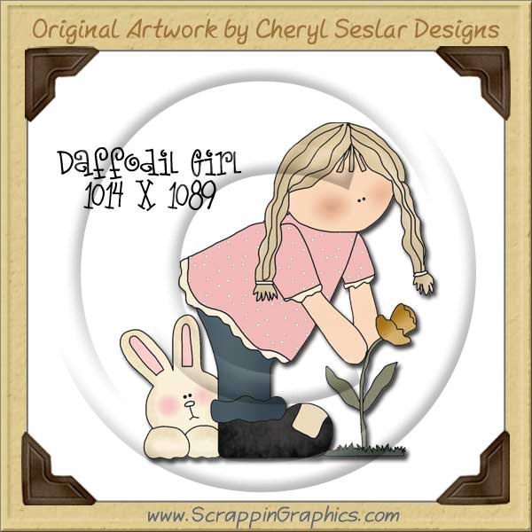 Daffodil Girl Single Graphics Clip Art Download - Click Image to Close