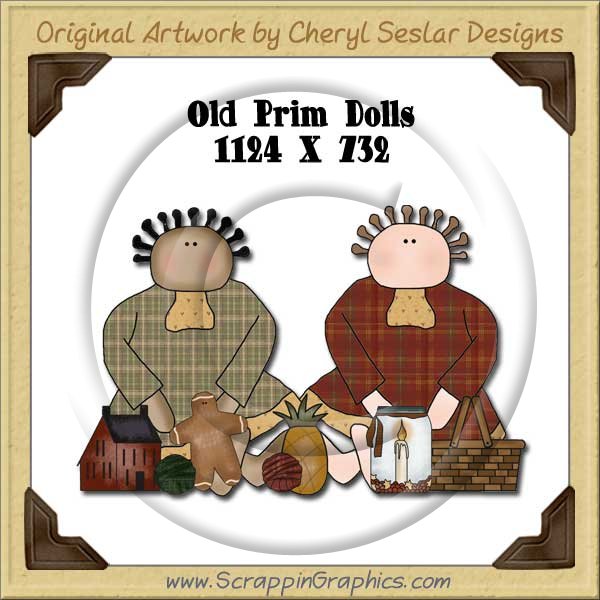 Old Prim Dolls Single Graphics Clip Art Download - Click Image to Close