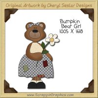 Bumpkin Bear Girl Single Clip Art Graphic Download