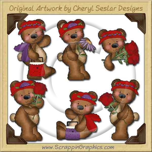 Raggedy Bears Red Hatters Graphics Clip Art Download - Click Image to Close