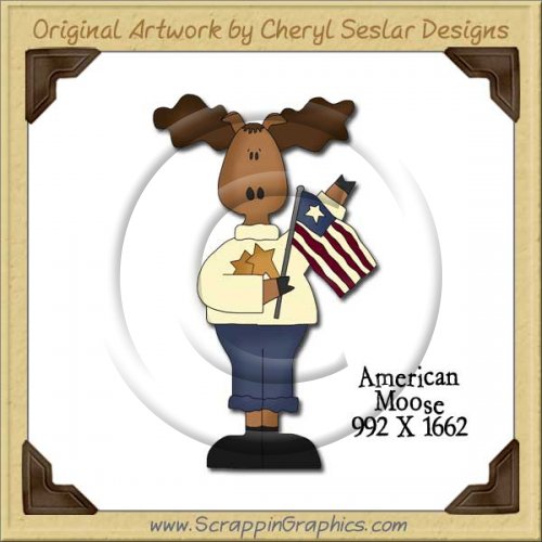American Moose Single Graphics Clip Art Download
