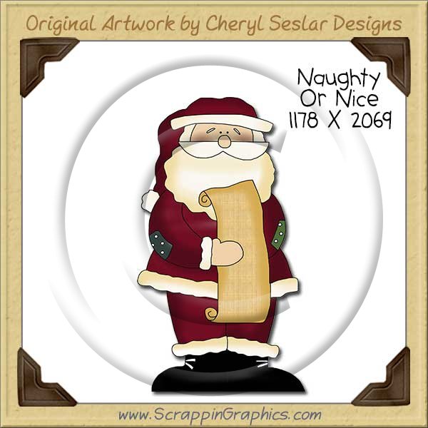 Naughty Or Nice Single Clip Art Graphic Download - Click Image to Close