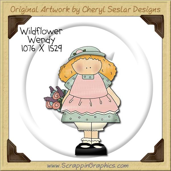 Wildflower Wendy Single Clip Art Graphic Download - Click Image to Close