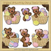 Raggedy Bears Easter Basket Graphics Clip Art Download
