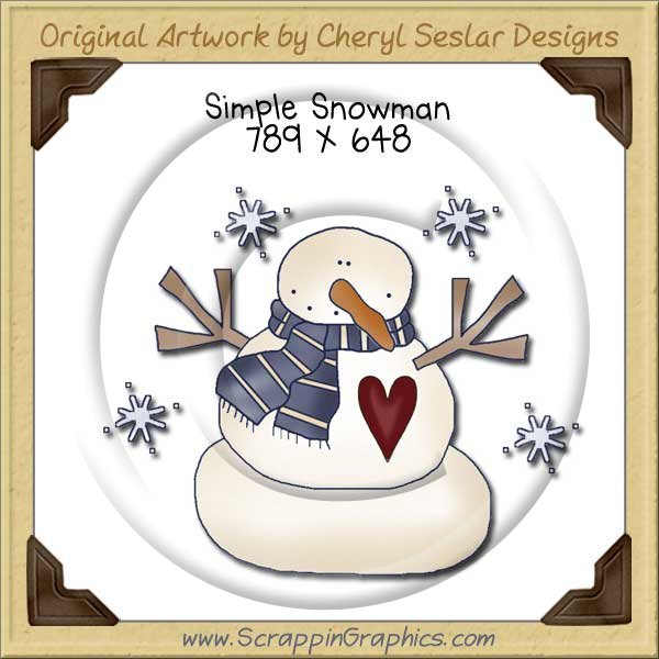 Simple Snowman Single Graphics Clip Art Download - Click Image to Close