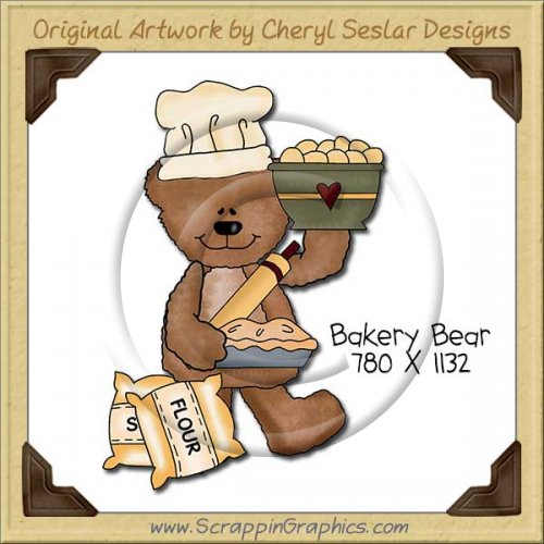 Bakery Bear Single Clip Art Graphic Download