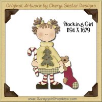 Stocking Girl Single Graphics Clip Art Download