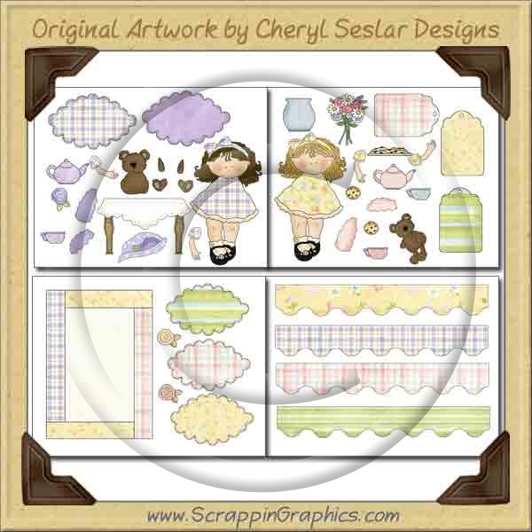 Tea Party Decoupage Limited Pro Printable Craft Collection Graph - Click Image to Close