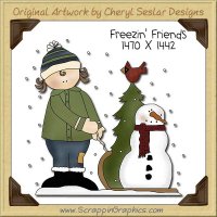 Freezin' Friends Single Clip Art Graphic Download