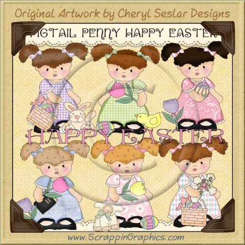 Pigtail Penny Happy Easters Limited Pro Clip Art Graphics