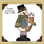Sweet Snowman Single Clip Art Graphic Download