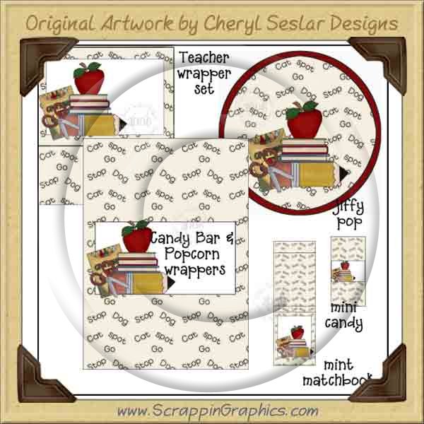 Teacher Wrapper Set Printable Craft Collection Graphics Clip Art - Click Image to Close