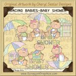 Bouncing Babies Shower Limited Pro Clip Art Graphics