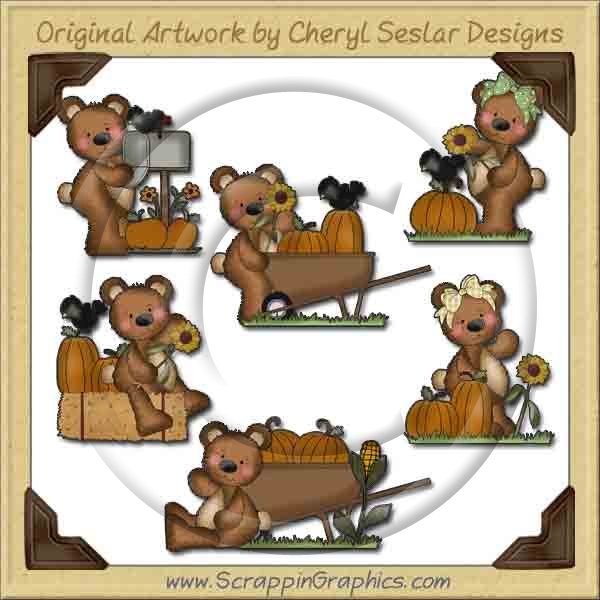 Raggedy Bears Happy Fall Graphics Clip Art Download - Click Image to Close