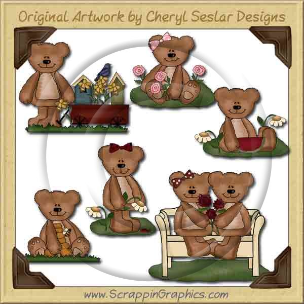 Spring Bears Collection Graphics Clip Art Download - Click Image to Close