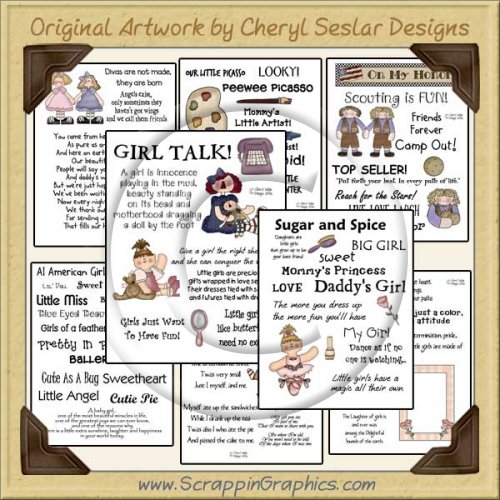 Reseller - Girl Talk Sentiments Transparency Sheets Clip Art Graphics
