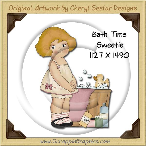 Bath Time Sweetie Single Graphics Clip Art Download - Click Image to Close