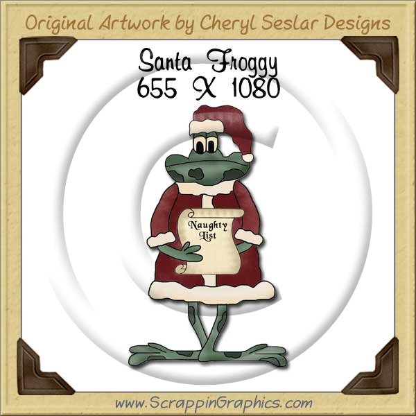 Santa Froggy Single Graphics Clip Art Download - Click Image to Close