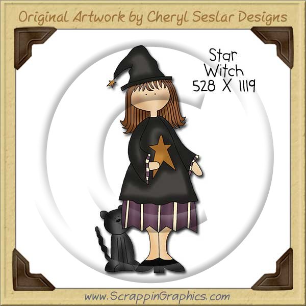 Star Witch Single Clip Art Graphic Download - Click Image to Close
