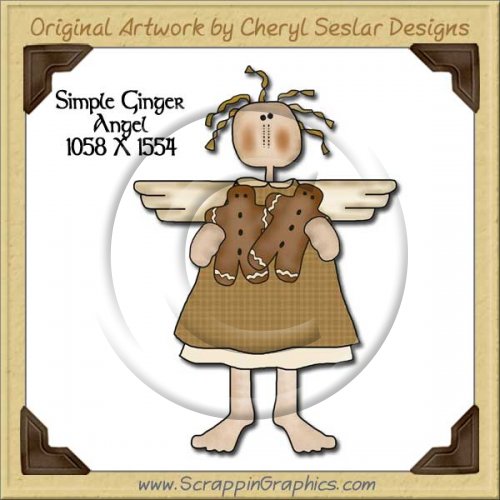 Simple Ginger Angel Single Graphics Clip Art Download