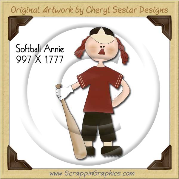 Softball Annie Single Graphics Clip Art Download - Click Image to Close
