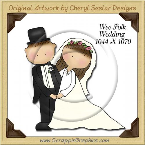 Wee Folk Wedding Single Graphics Clip Art Download