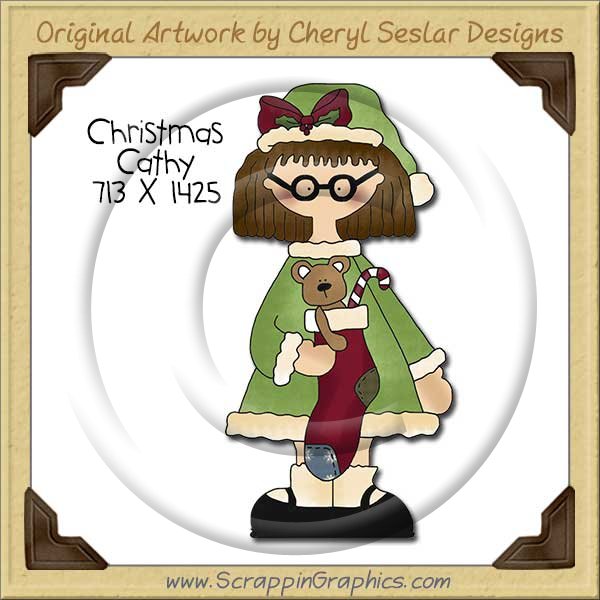 Christmas Cathy Single Clip Art Graphic Download - Click Image to Close