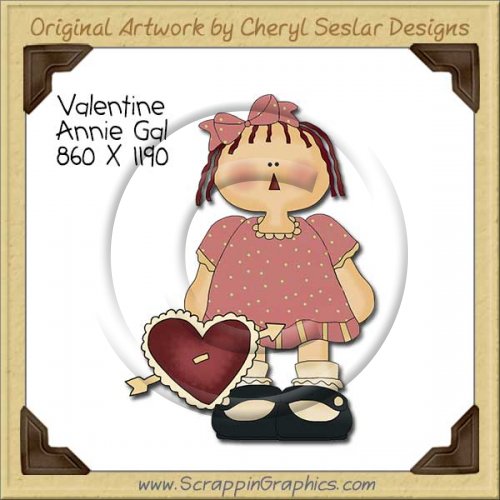 Valentine Annie Gal Single Clip Art Graphic Download