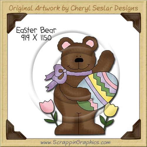 Easter Bear Single Clip Art Graphic Download