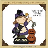 Whimsical Witchy Single Clip Art Graphic Download