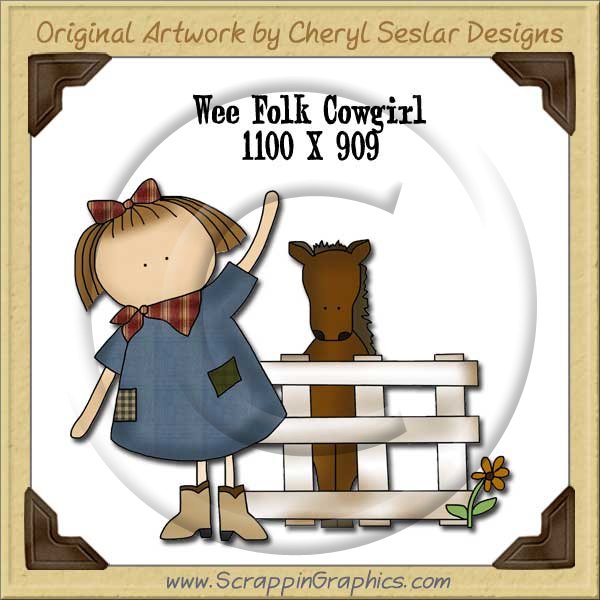 Wee Folk Cowgirl Single Graphics Clip Art Download - Click Image to Close