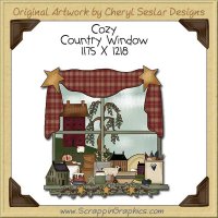 Cozy Country Window Single Clip Art Graphic Download