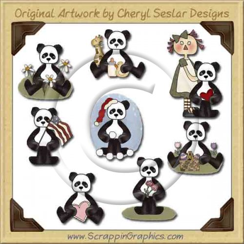 Sweet Panda Collection Graphics Clip Art Download