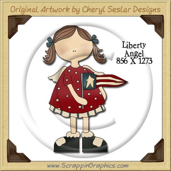 Liberty Angel Single Graphics Clip Art Download - Click Image to Close