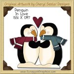 Penguin In Love Single Clip Art Graphic Download
