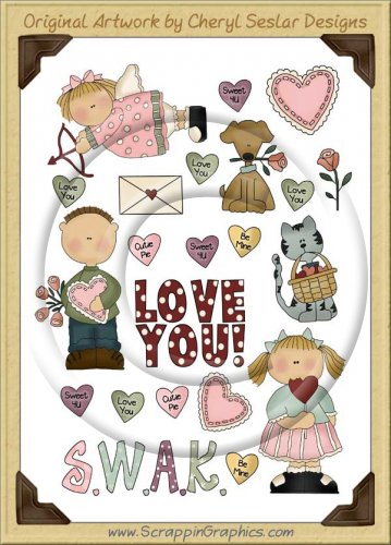 Reseller -Valentine Wishes Sticker Page Clip Art Graphics