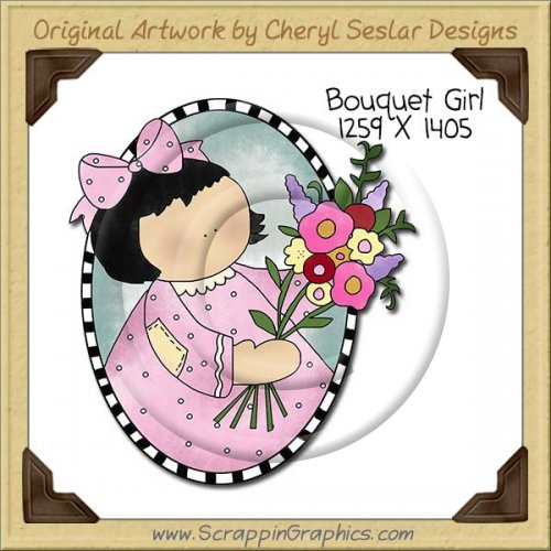 Bouquet Girl Single Clip Art Graphic Download