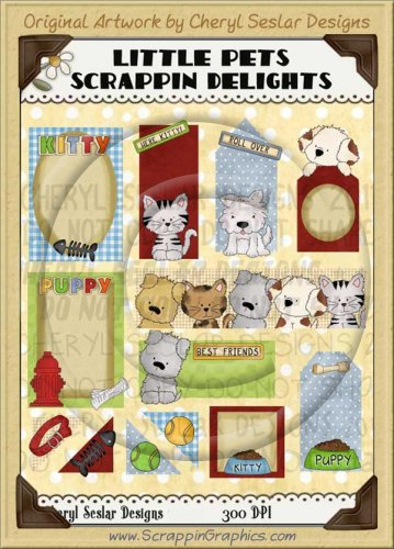 Little Pets Scrappin' Delights Clip Art Graphics