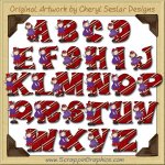 Red Hat Divas Alphabet & Numbers Clip Art Download