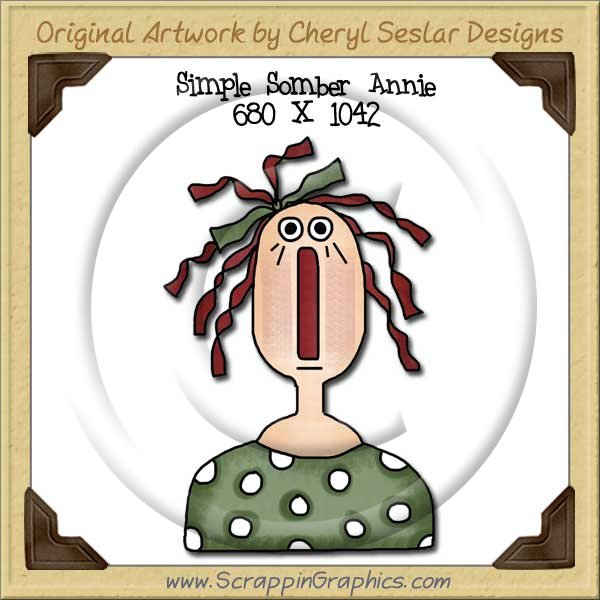 Simple Somber Annie Single Graphics Clip Art Download - Click Image to Close