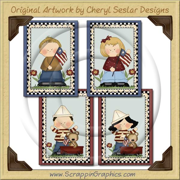 All American Kids Card Sampler Printable Craft Download - Click Image to Close